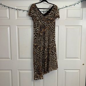 cheetah print midi dress